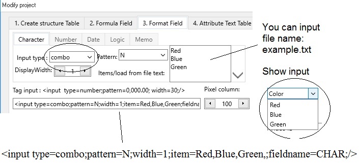 combo button or file text name for edit record