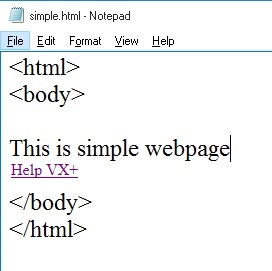 simple webpage