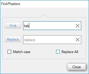 Find/Repalce dialog